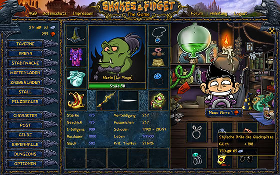 Обзор игры Shakes and Fidget